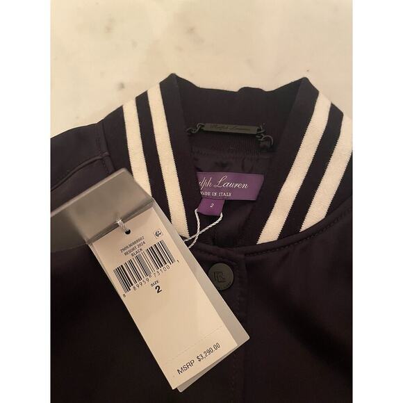 Ralph Lauren Collection Women’s Yankees Jacket Black Bomber 2 MLB NY NWT $3290 - Picture 7 of 7